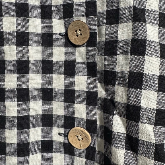 Zara Linen Blend Dress Black and White Size Large - Picture 4 of 14